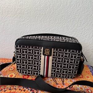 Tommy Hilfiger Navy/White Monogram Crossbody Bag
